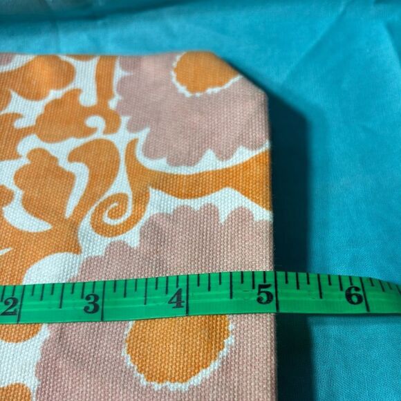 Pink Floral & Orange Scroll Canvas Bag Pouch See Pics for Measurements - Picture 9 of 9